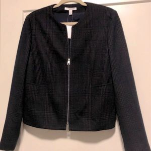 Hugo Boss Navy Plaid Zip Jacket